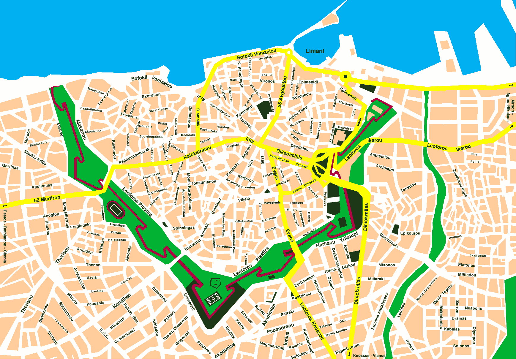 City map of Heraklion - Crete TOURnet - Greece
