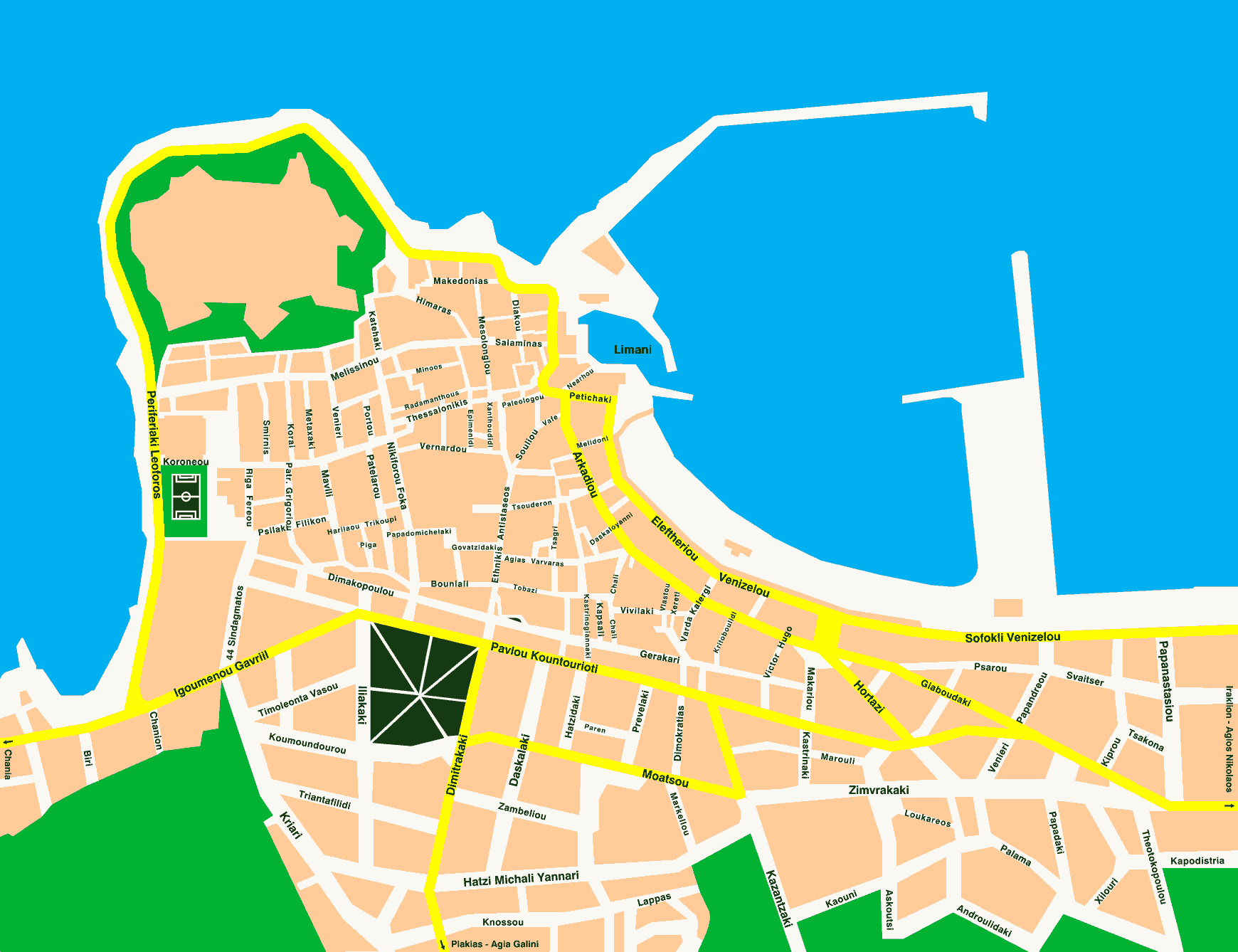 City map of Rethymnon